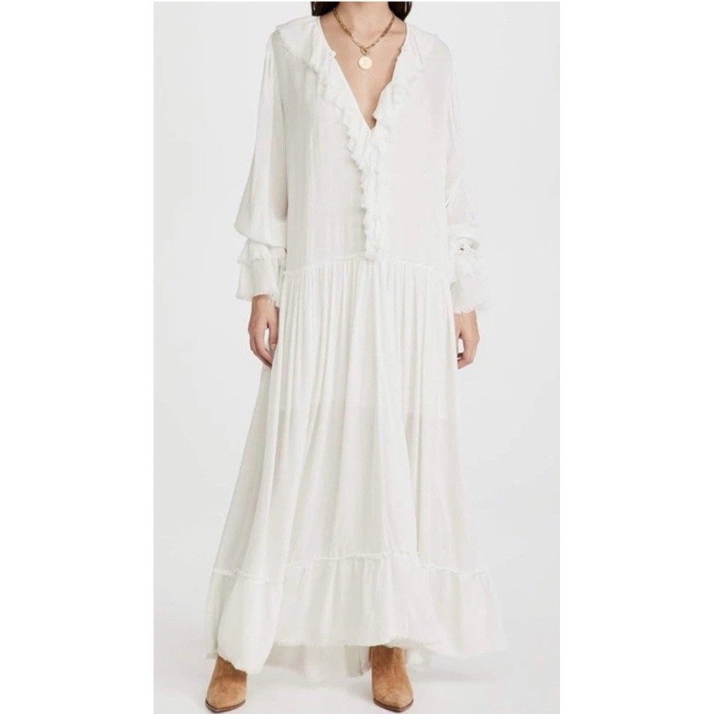 NWT Free People Sweet Darlin Maxi Dress  Sz XS Ivory Oversized $168